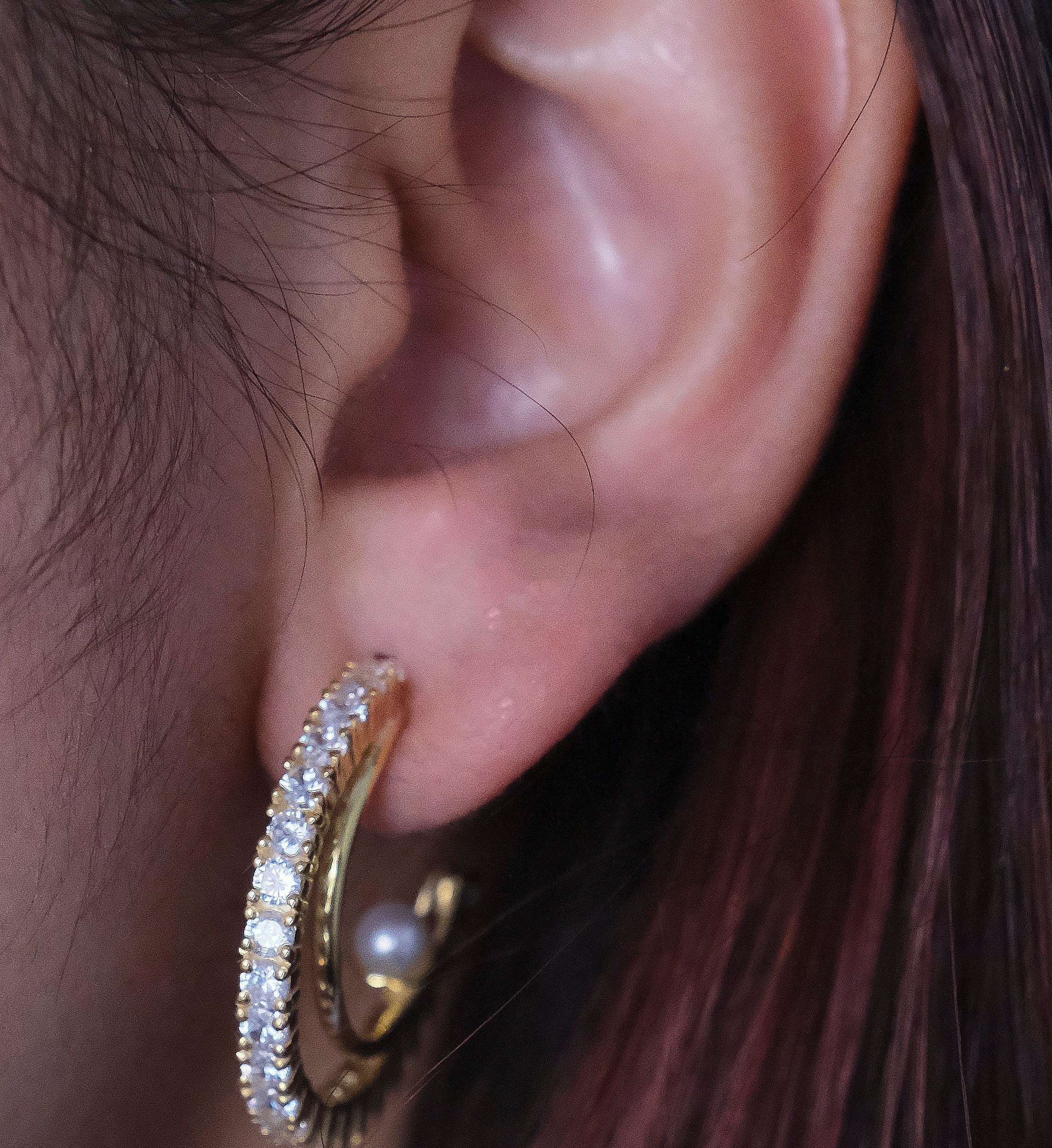 Barkha Singh in Shimmer Pearl Hoops