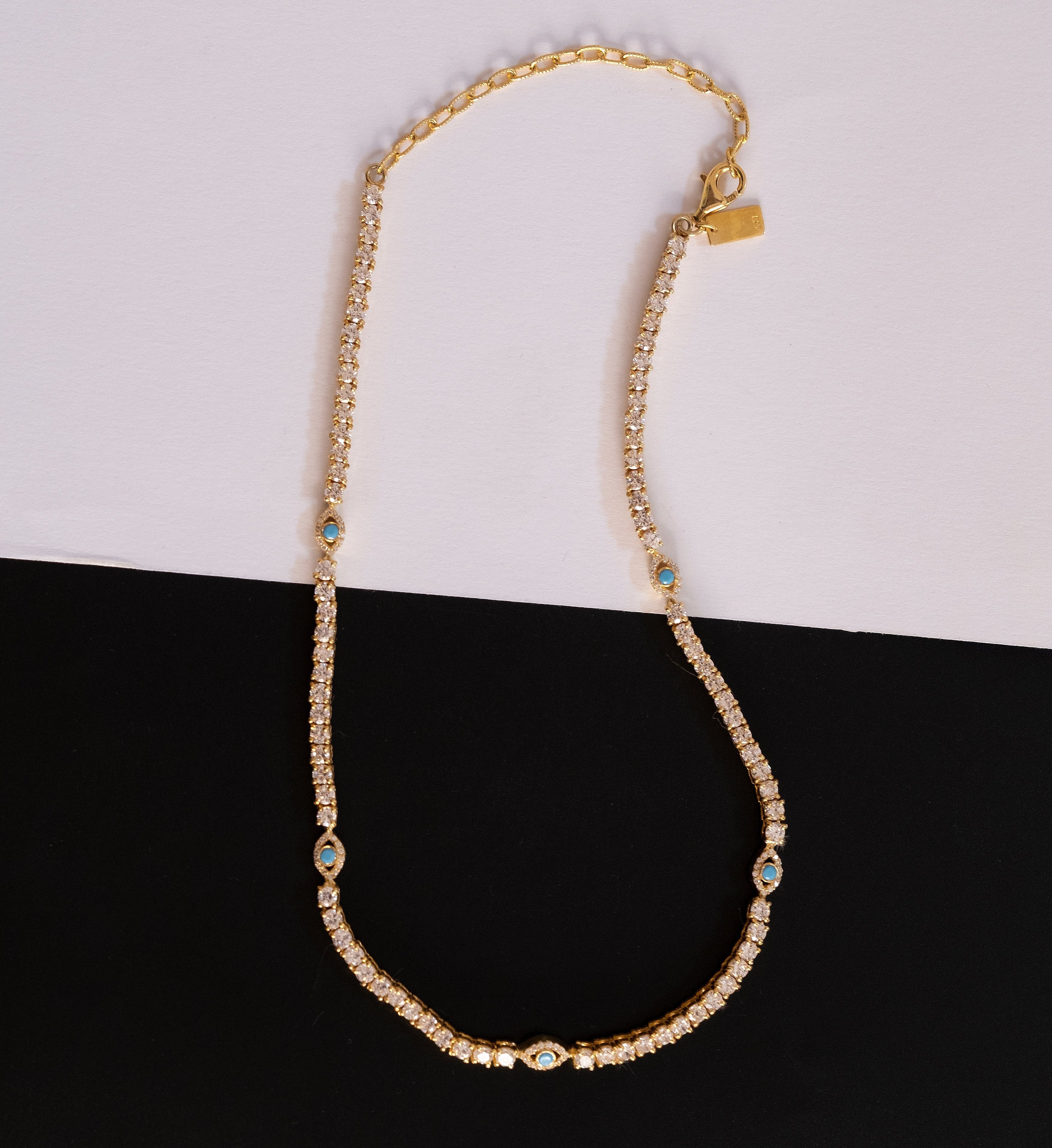 Multi Evil Eye Tennis Choker