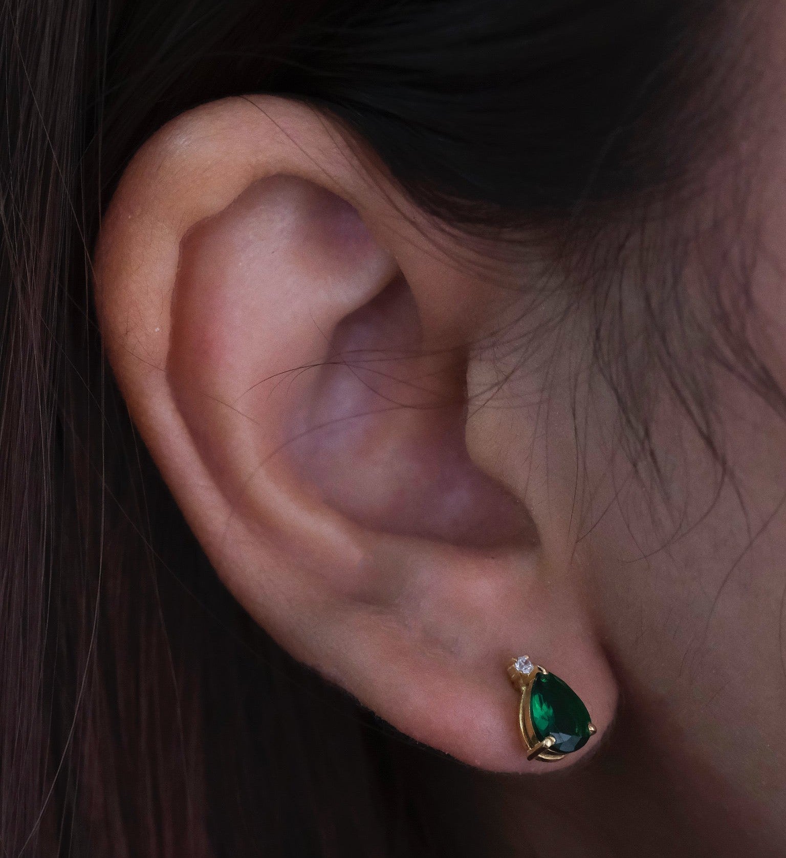 Emerald Drop Studs