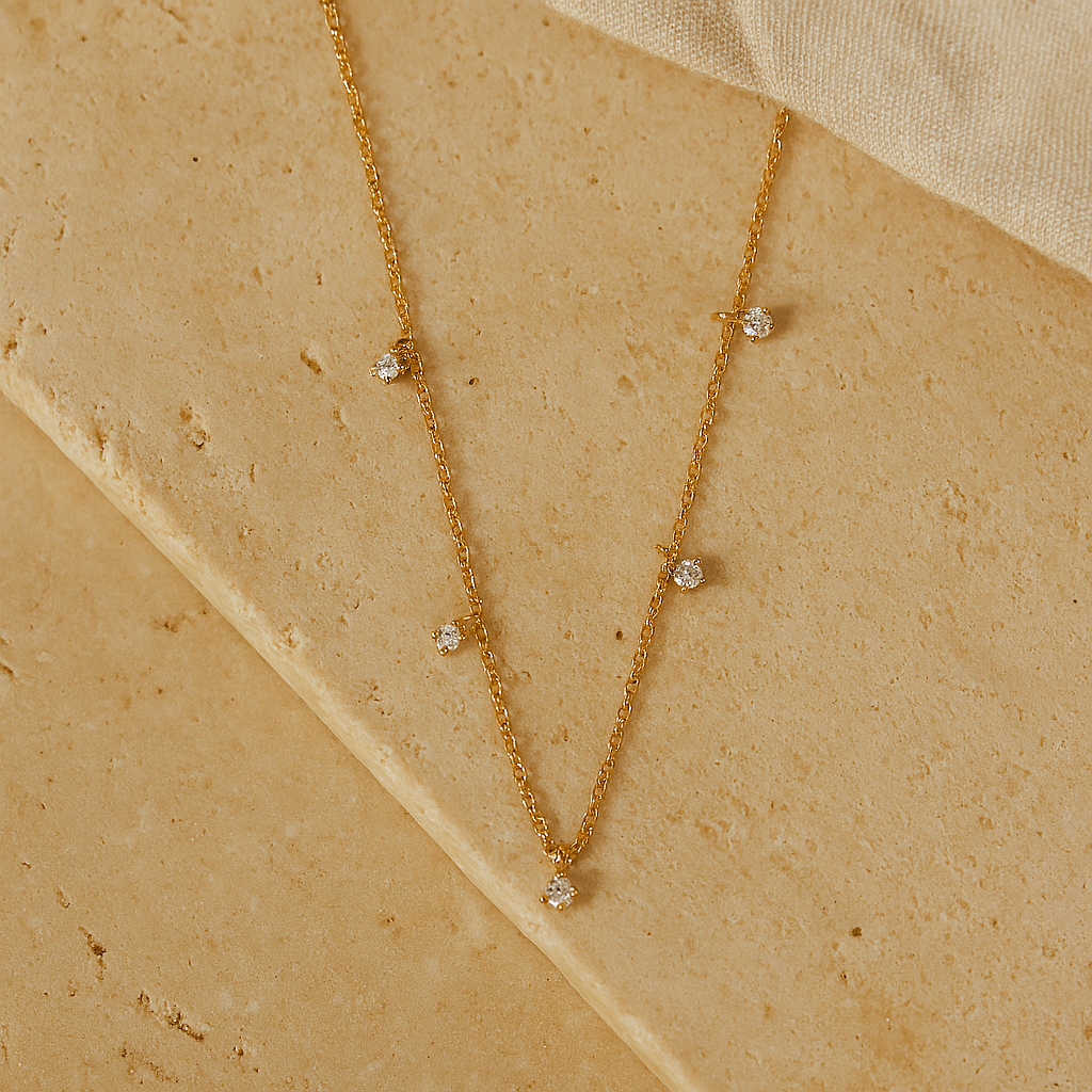 Drop Diamond Necklace-Pendants-Anushka Jain Jewellery