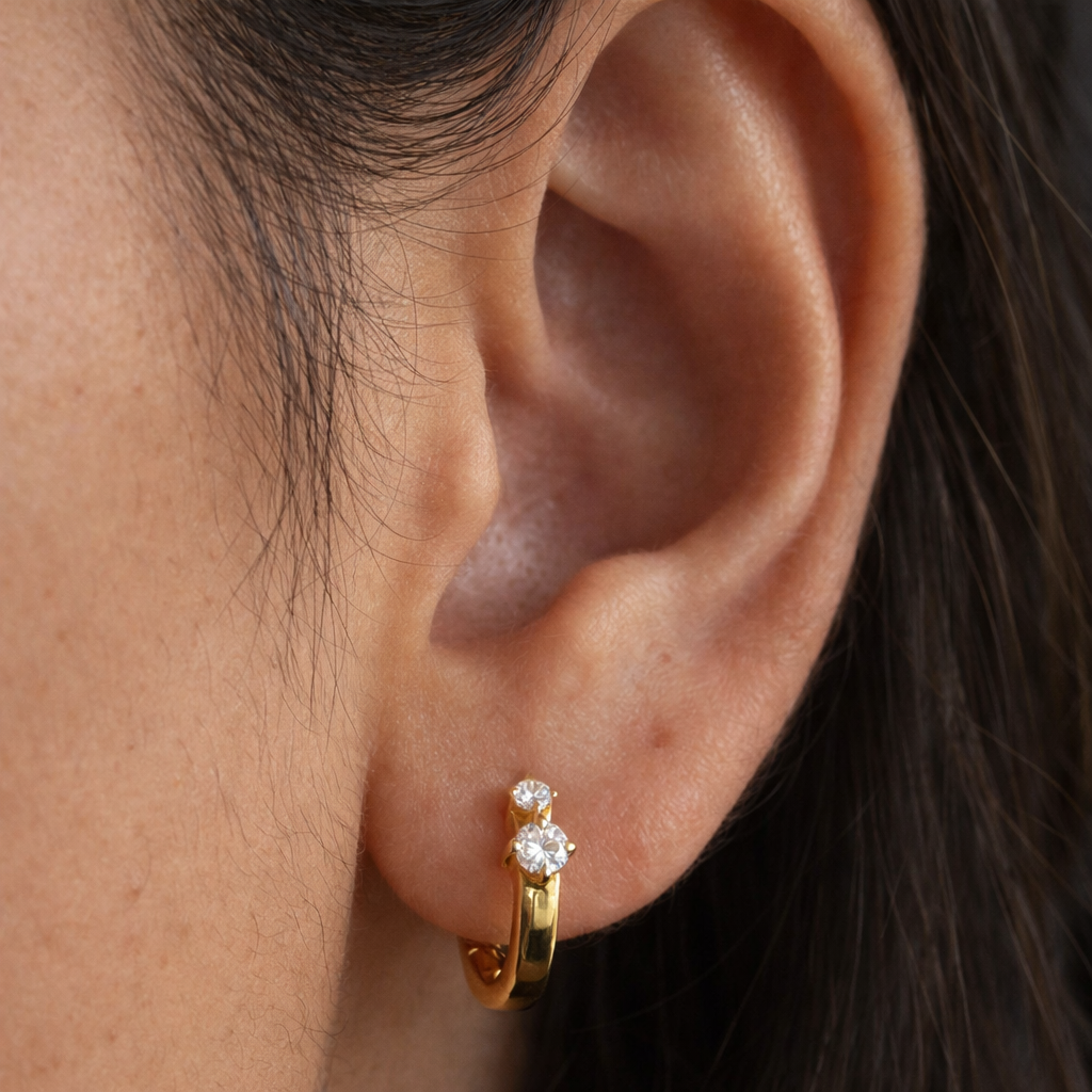 Duo Diamond Mini Huggie-Anushka Jain Jewellery