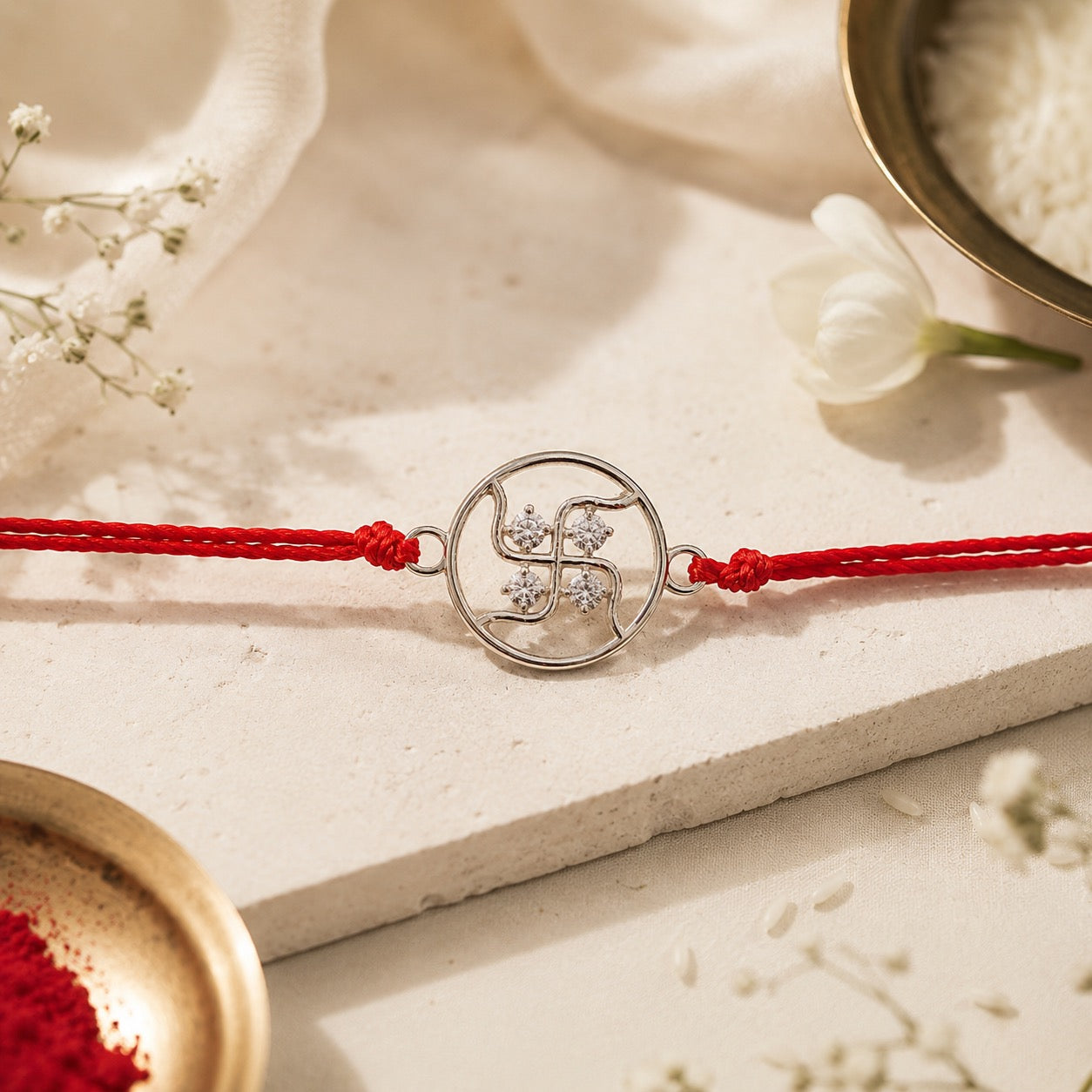 Swastik Diamond Rakhi
