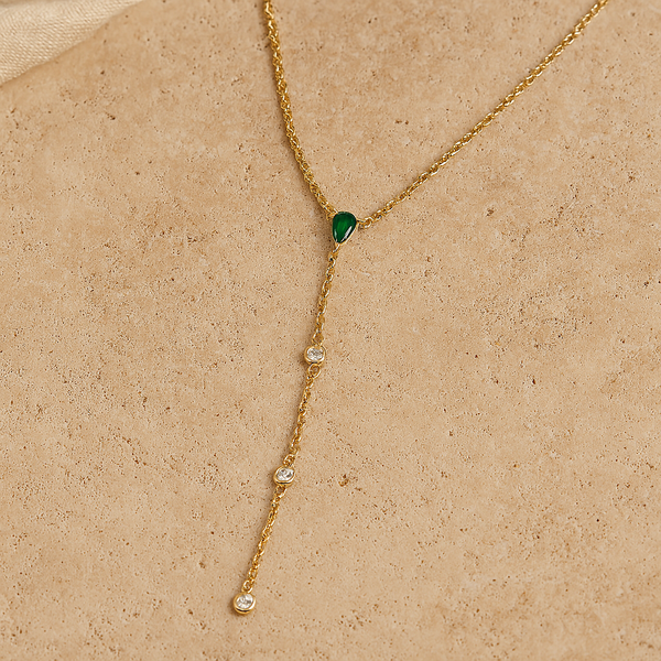 Elsa Lariat Necklace-Lariats-Gold Vermeil-Anushka Jain Jewellery