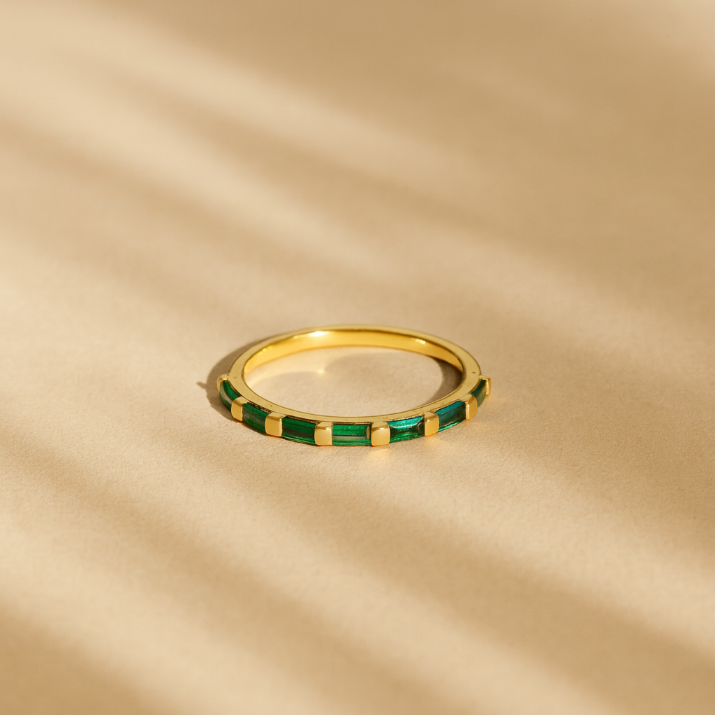 Emerald Baguette Bliss Ring-Rings-Anushka Jain Jewellery