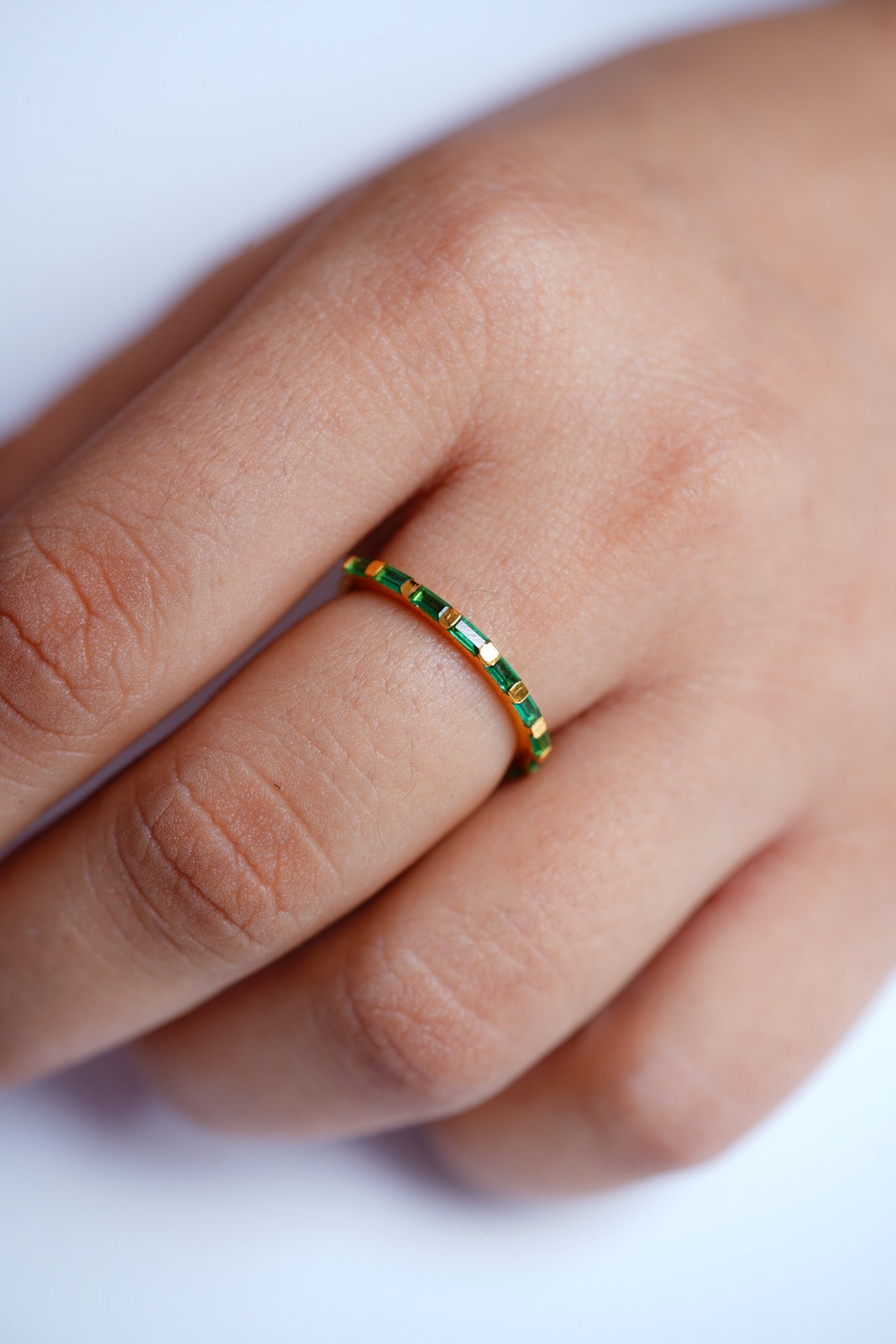 Emerald Baguette Bliss Ring-Rings-Anushka Jain Jewellery