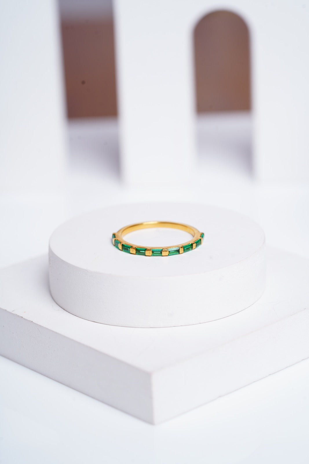 Emerald Baguette Bliss Ring-Rings-Anushka Jain Jewellery