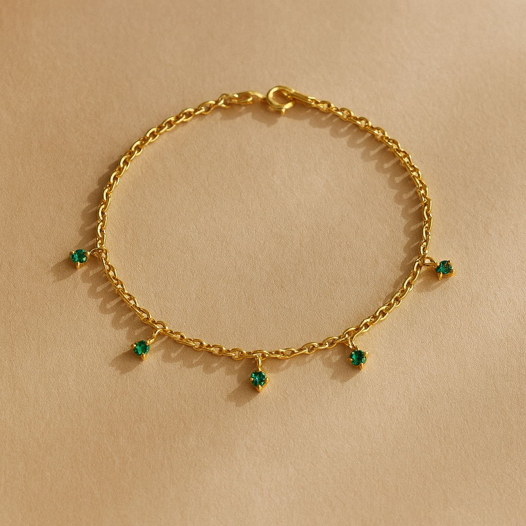 Emerald Drop Bracelet-Bracelets-Anushka Jain Jewellery