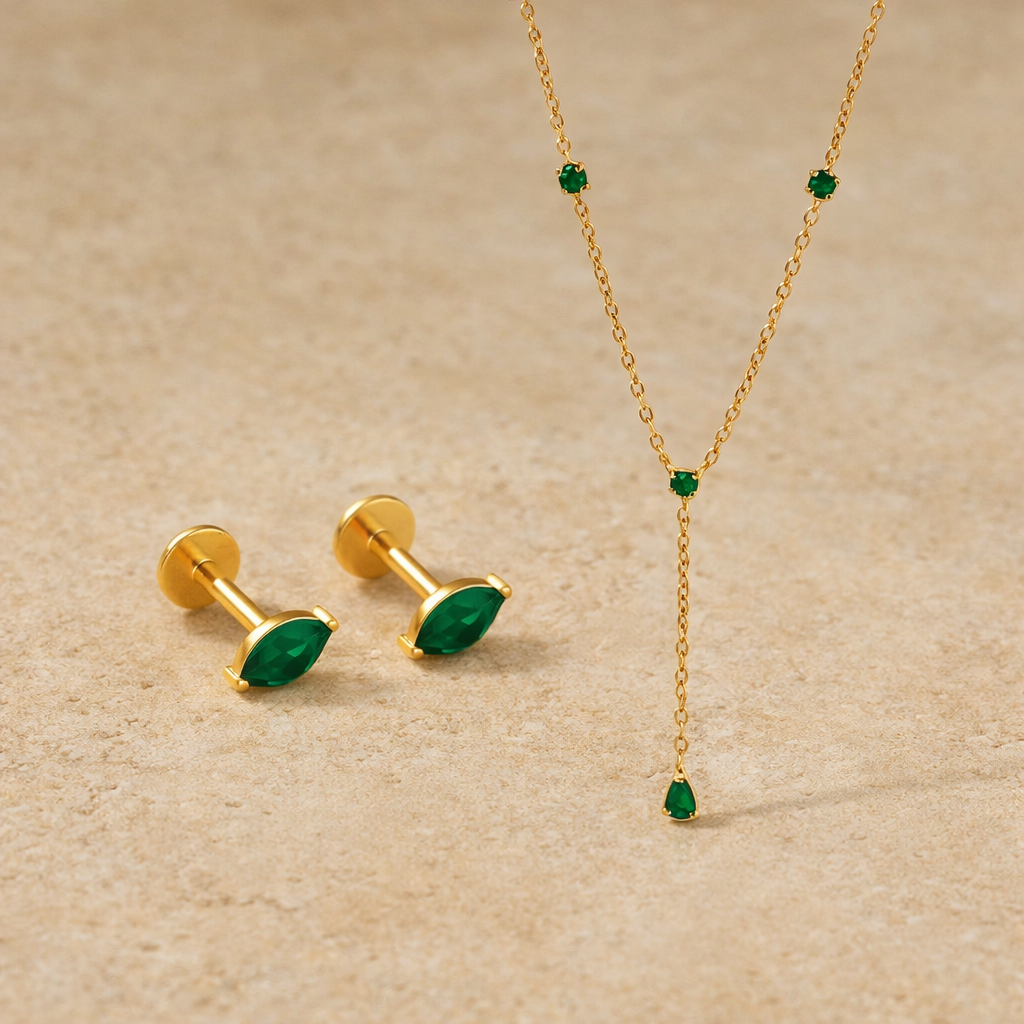 Emerald Elegance Set-Anushka Jain Jewellery