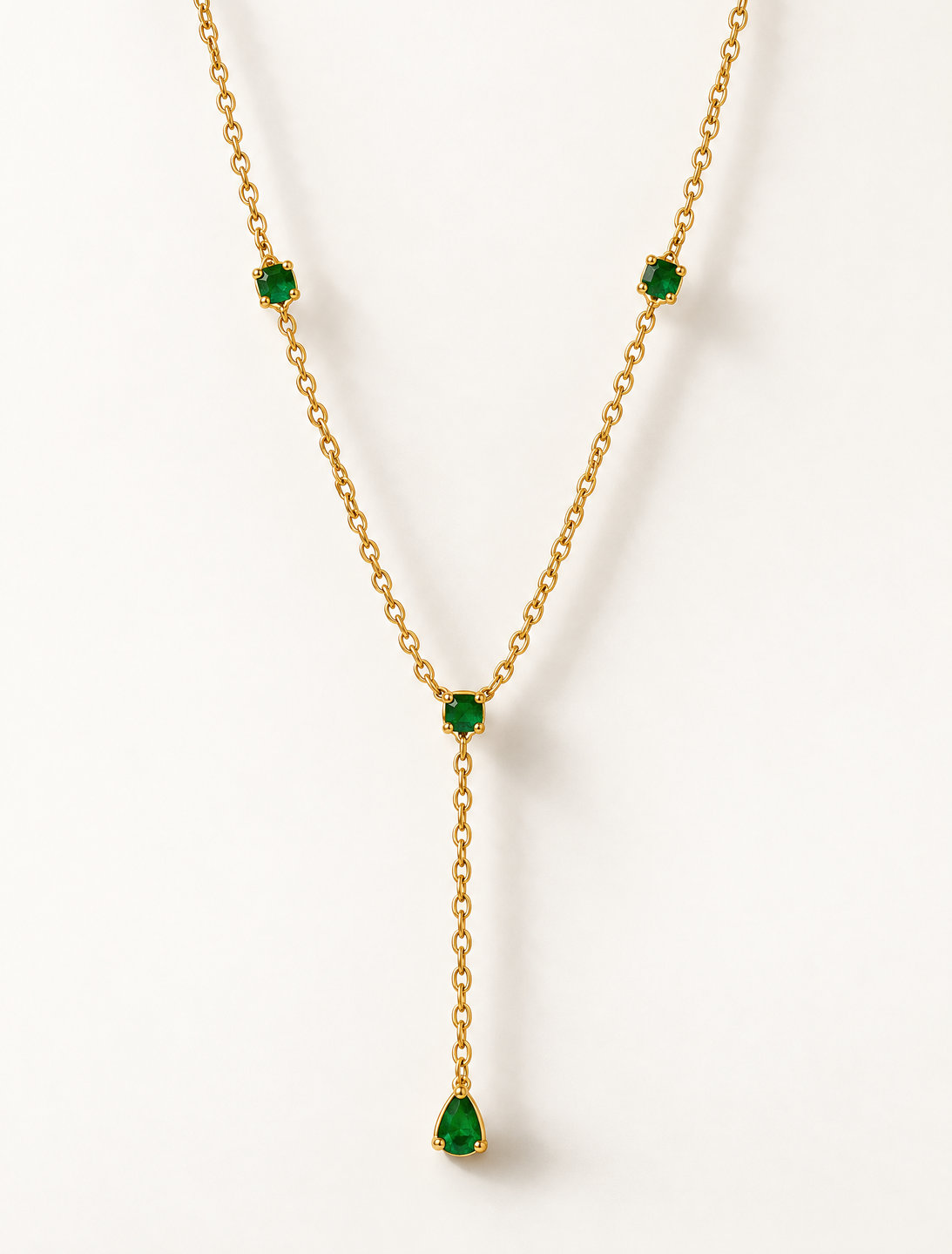Emerald Lariat Necklace