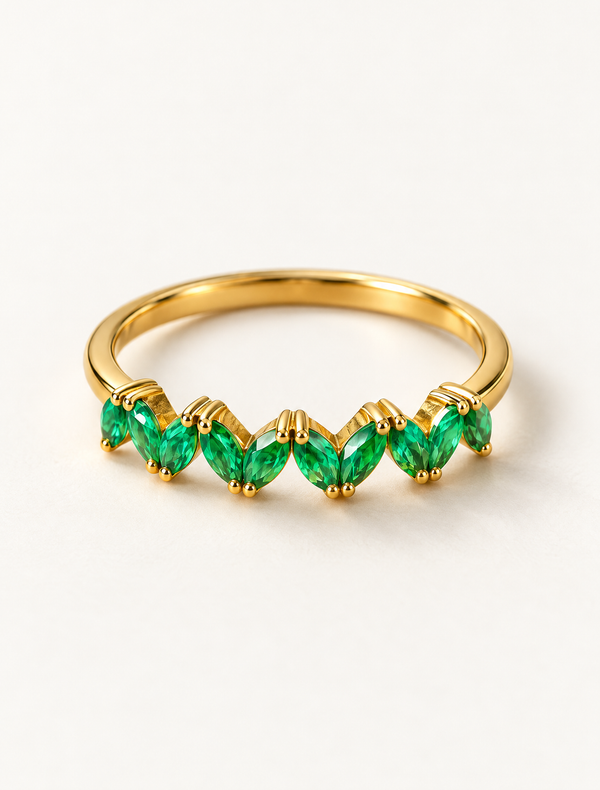 Emerald Marquise Band