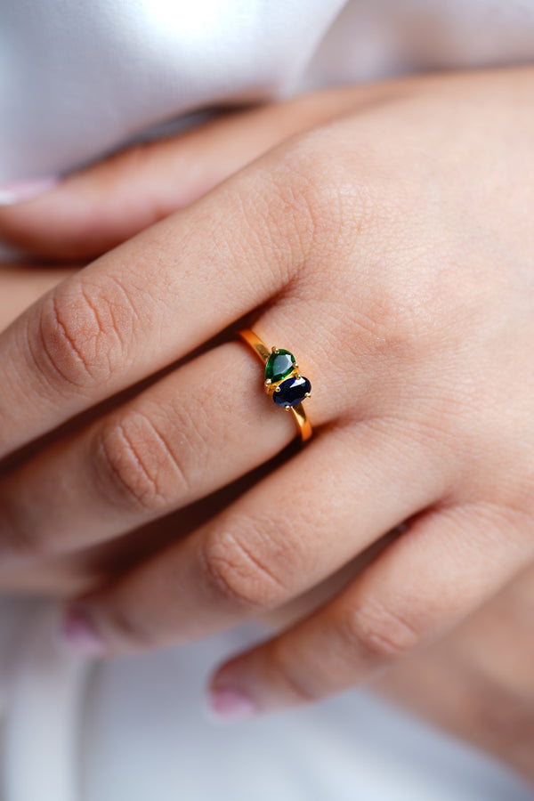 Emerald Sky Ring-Rings-Anushka Jain Jewellery