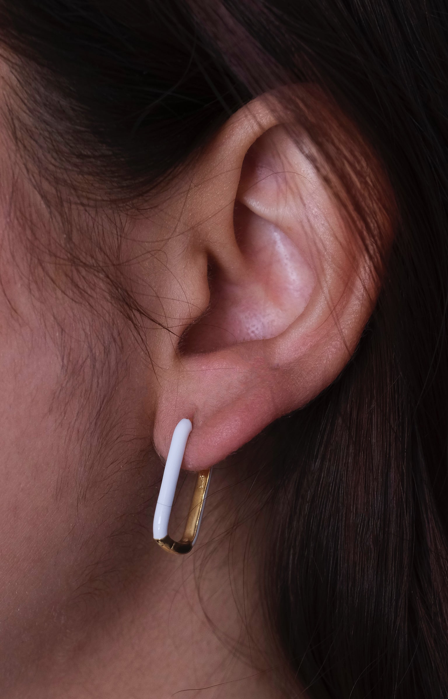 Enamel Long Bar Hoops-Hoops-Anushka Jain Jewellery