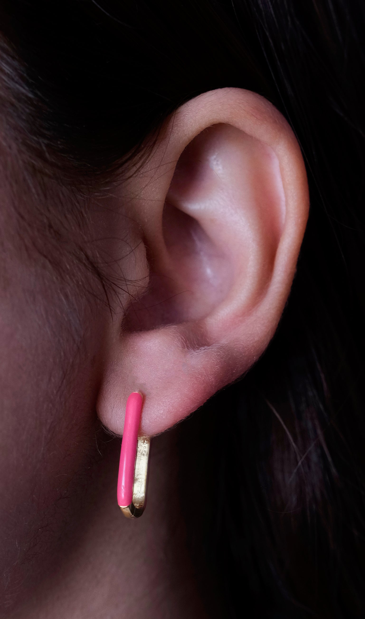 Enamel Long Bar Hoops-Hoops-Anushka Jain Jewellery