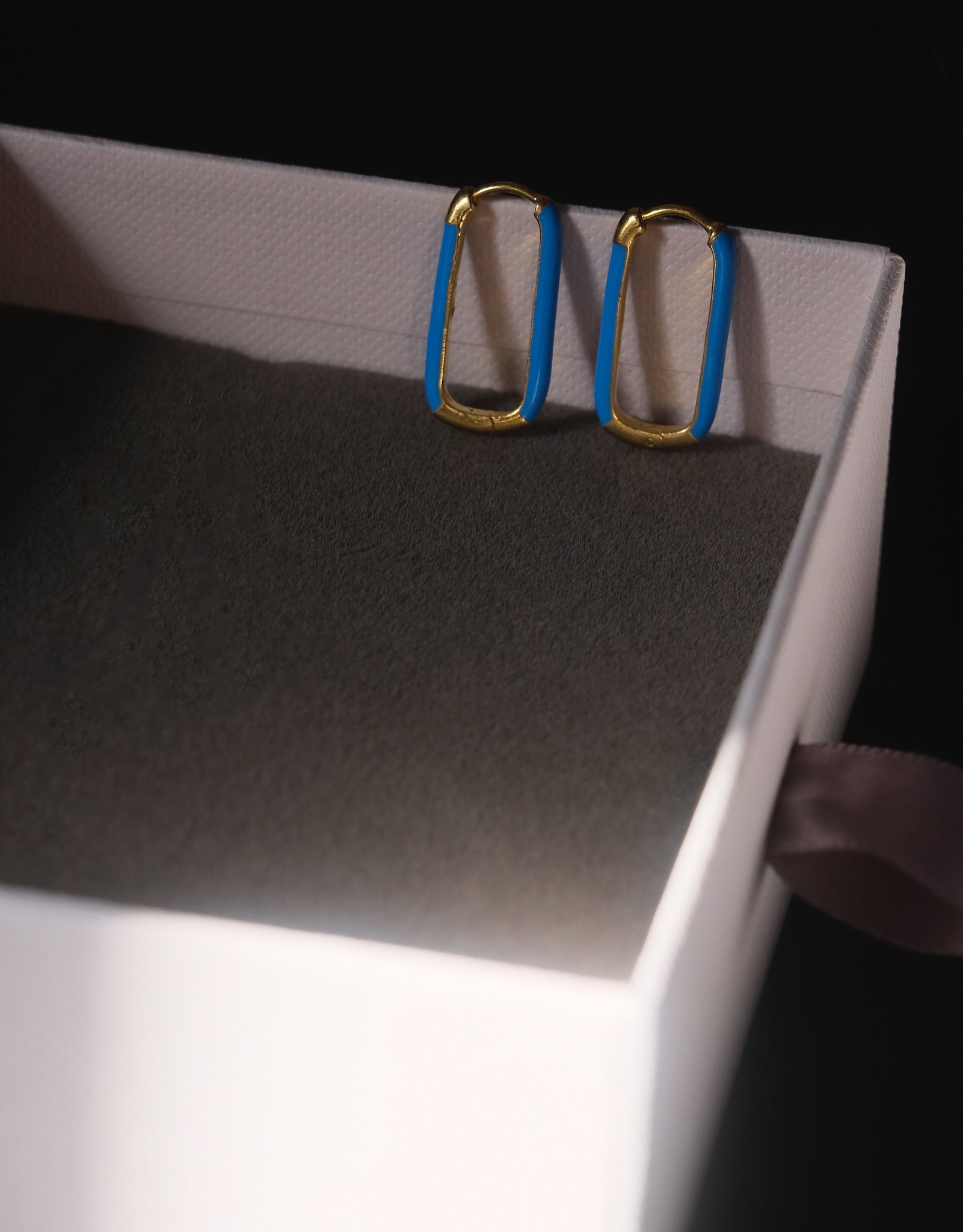 Enamel Long Bar Hoops-Hoops-Anushka Jain Jewellery