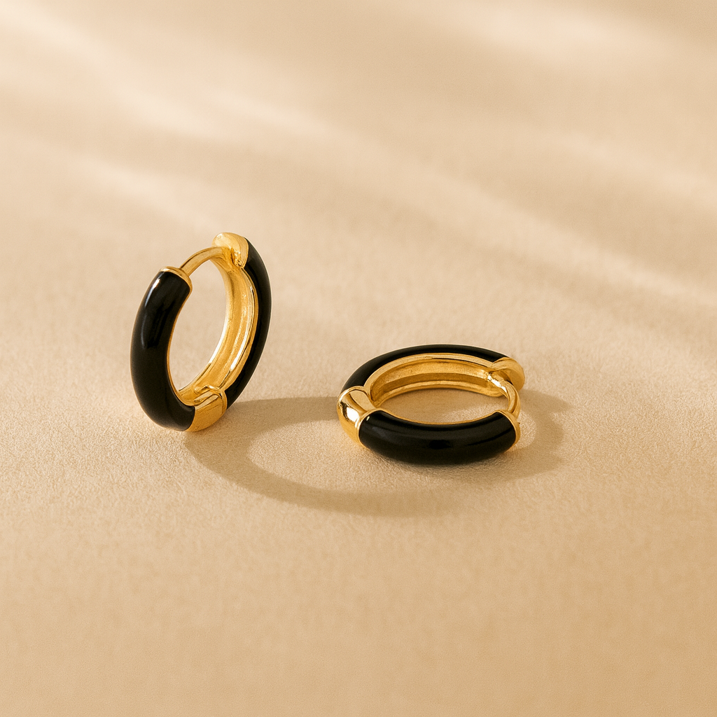 Enamel Small Hoops-Huggie-Anushka Jain Jewellery