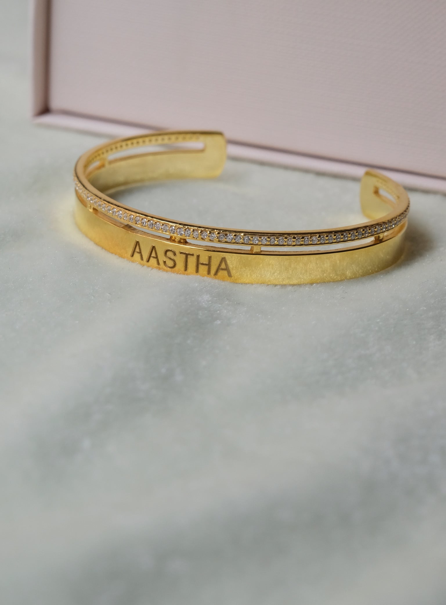 Engrave Diamond Cuff-Bracelets-Anushka Jain Jewellery