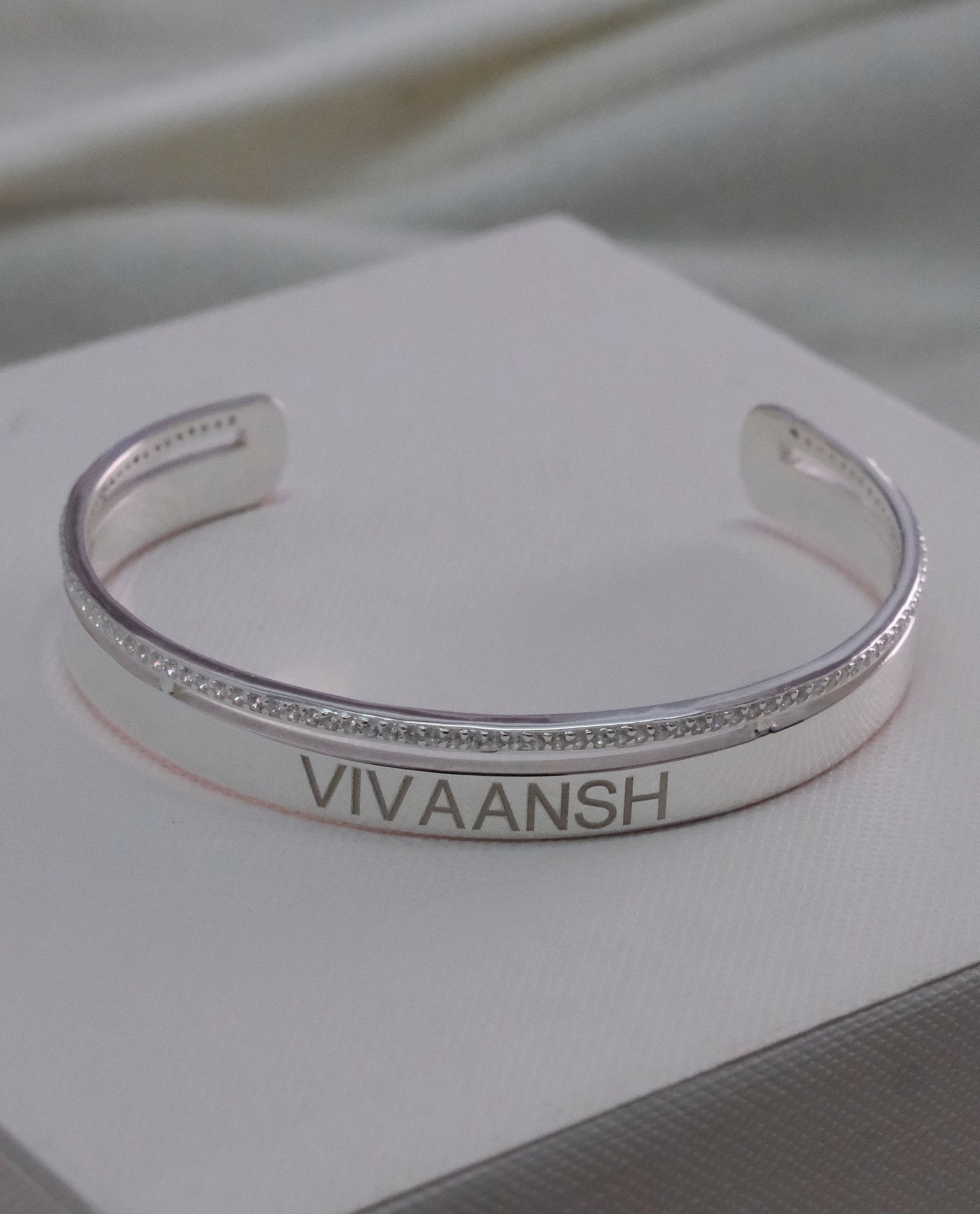 Engrave Diamond Cuff-Bracelets-Anushka Jain Jewellery