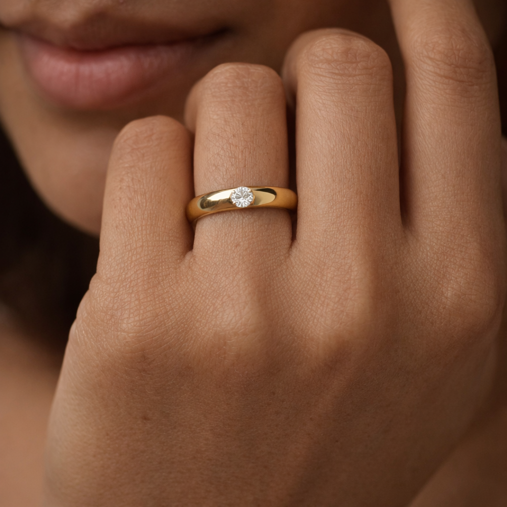 Engrave Diamond Ring-Rings-Anushka Jain Jewellery