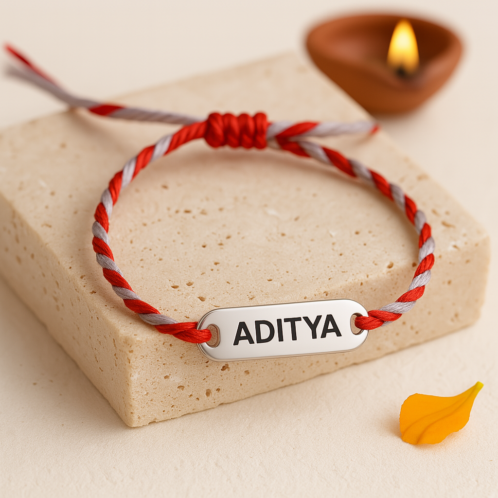 Engraved Bar Rakhi-Rakhi-Anushka Jain Jewellery