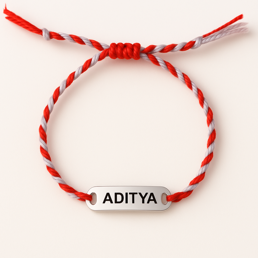 Engraved Bar Rakhi-Rakhi-Anushka Jain Jewellery