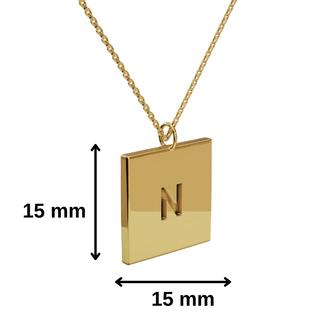 Engraved Square Bar Necklace-Pendants-Anushka Jain Jewellery