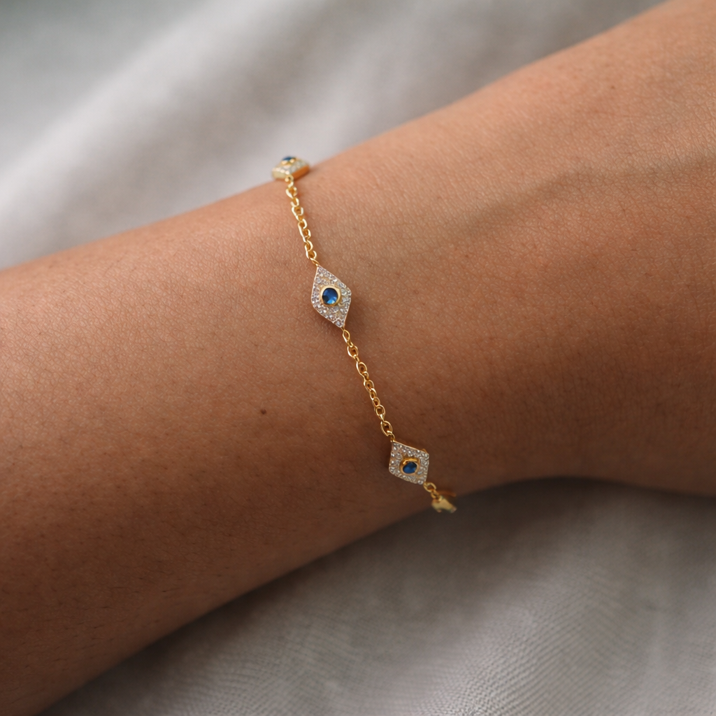 Evil Eye Diamond Bracelet-Bracelets-Anushka Jain Jewellery