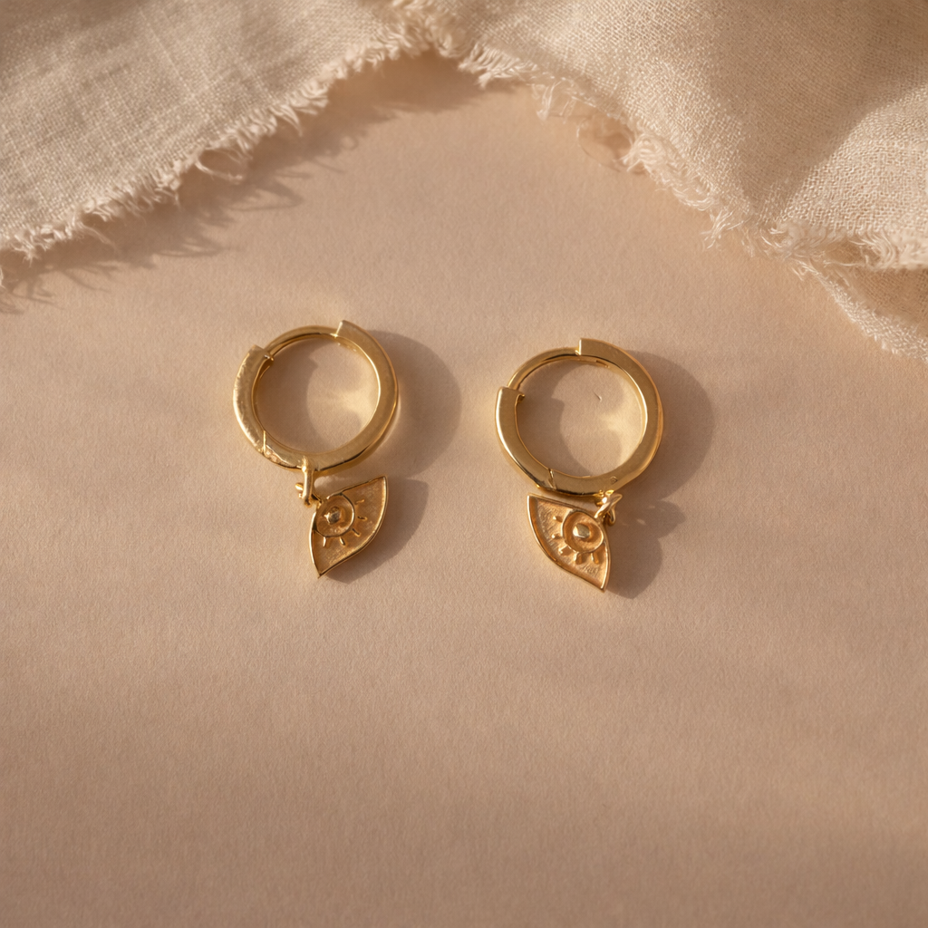 Evil Eye Drop Huggie-Anushka Jain Jewellery