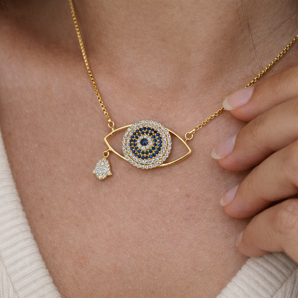 Evil Eye Necklace-Pendants-Anushka Jain Jewellery