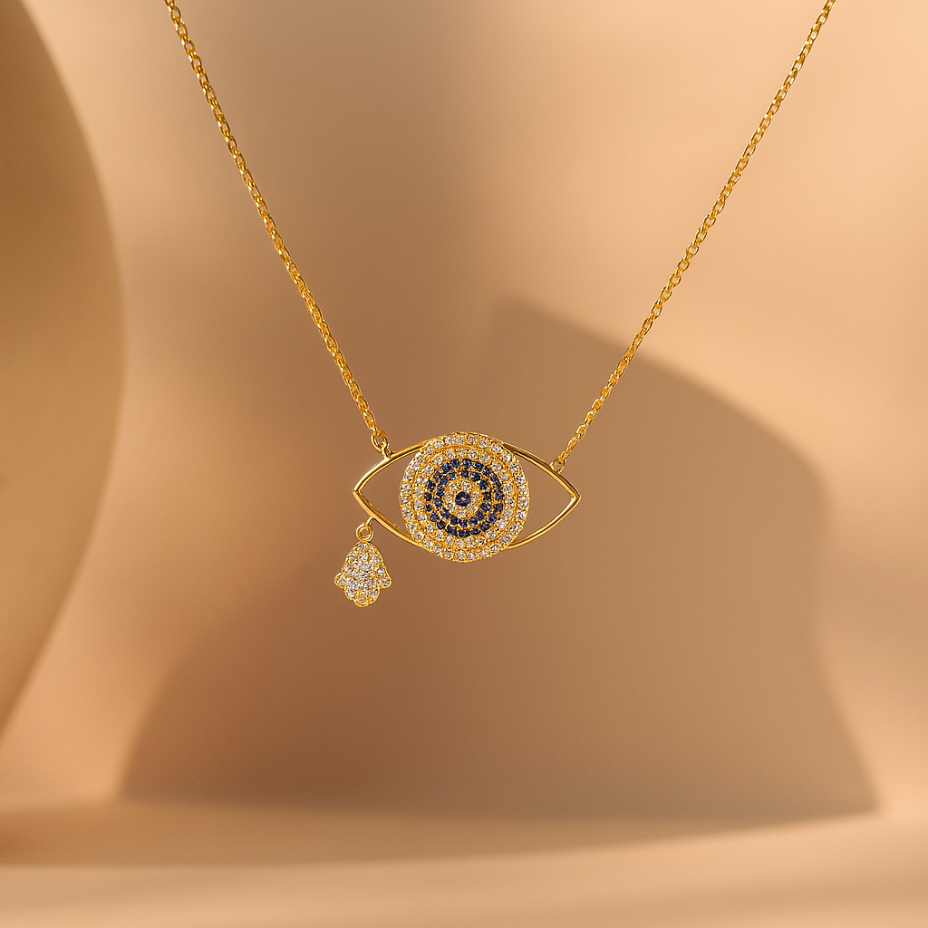 Evil Eye Necklace-Pendants-Gold Vermeil-Anushka Jain Jewellery