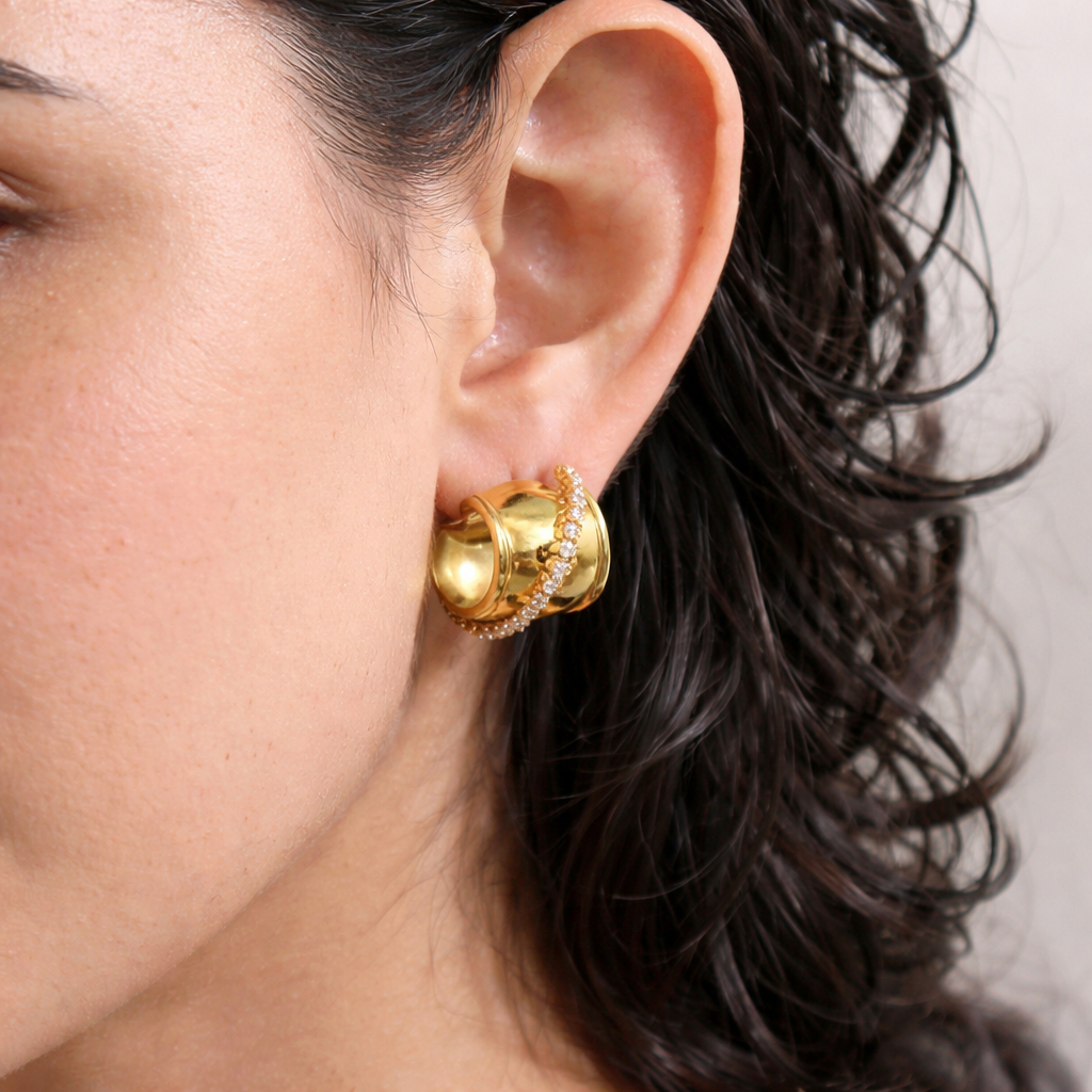 Fancy Club Hoops-Anushka Jain Jewellery