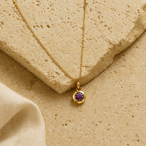 February Birthstone Necklace-Necklaces-Gold Vermeil-Anushka Jain Jewellery