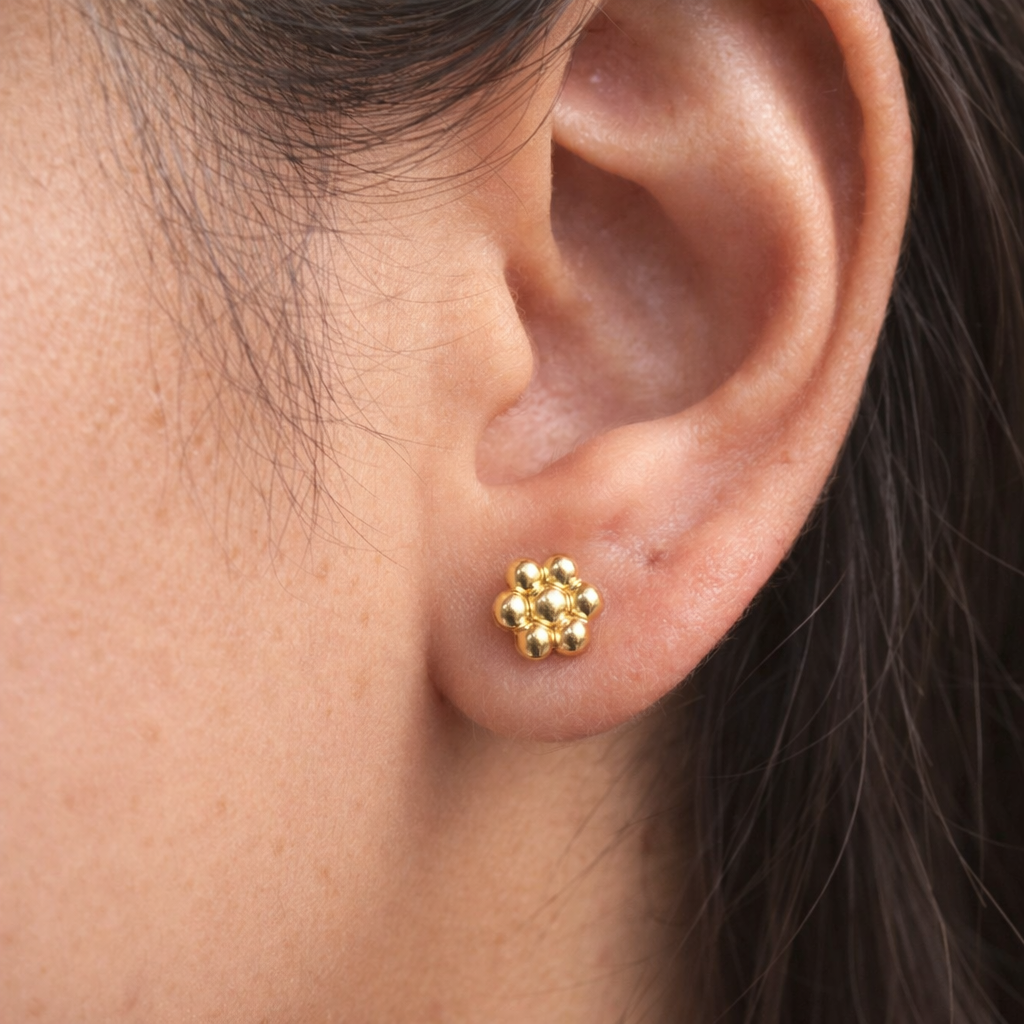 Flower Dot Studs-Anushka Jain Jewellery
