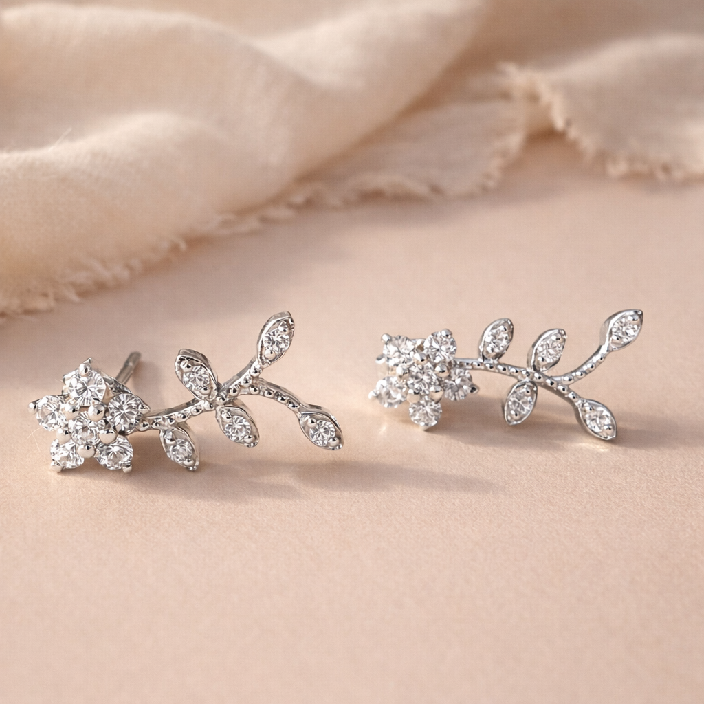 Fluer Petal Diamond Studs-Anushka Jain Jewellery