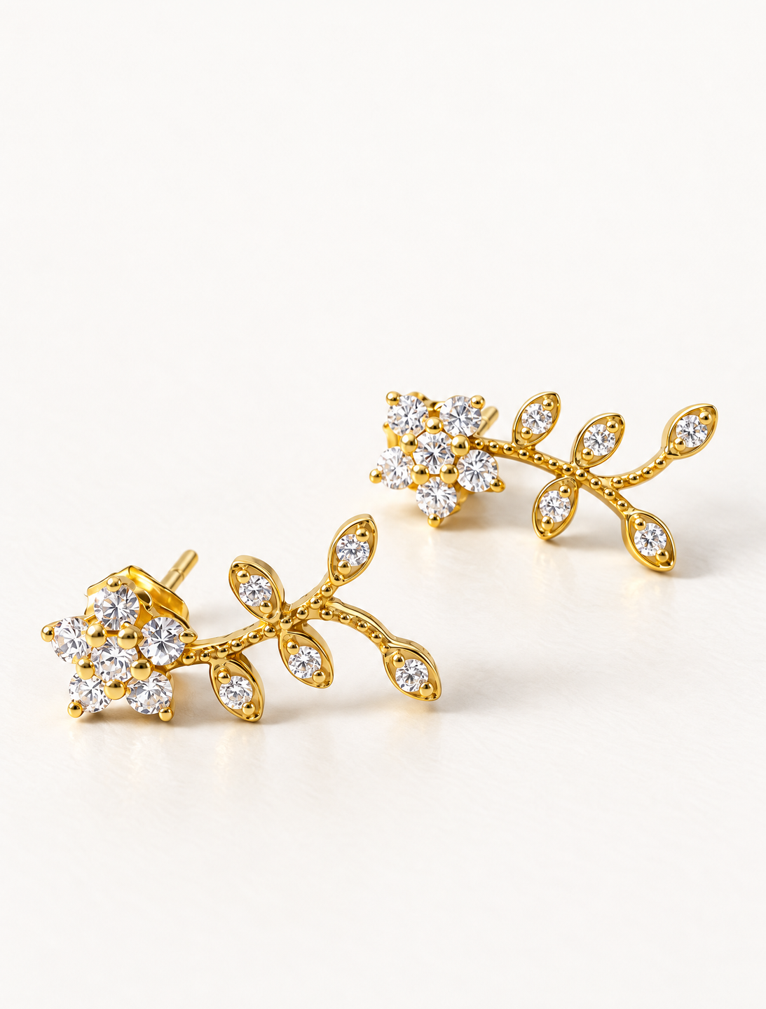 Fluer Petal Diamond Studs