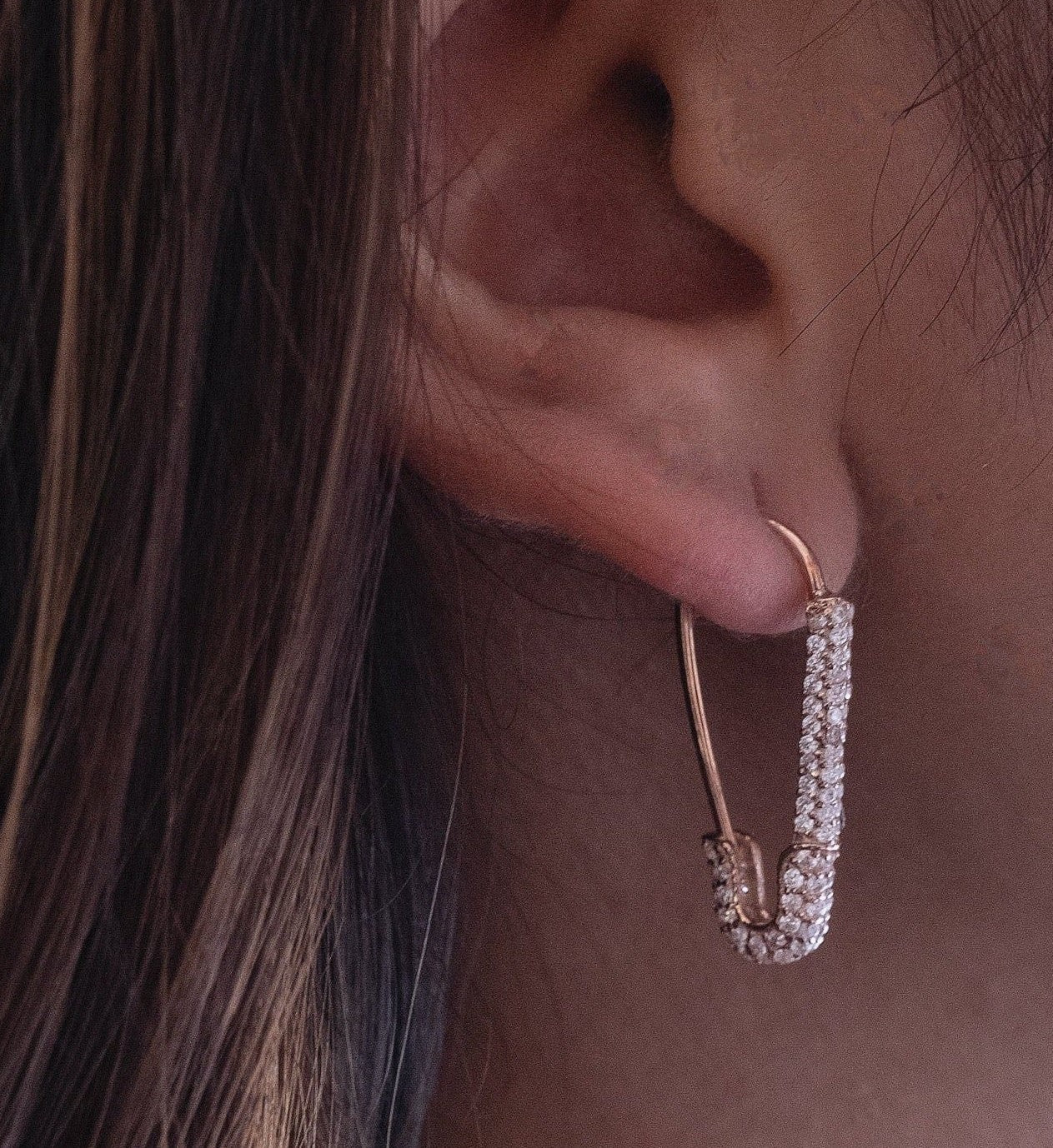 Glam Safety Pin Earrings-Earrings-Anushka Jain Jewellery