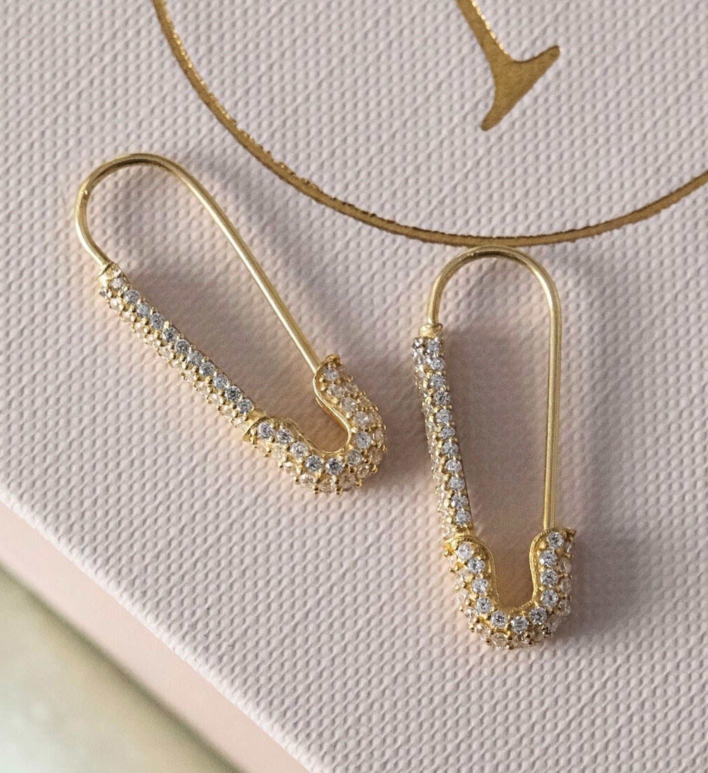 Glam Safety Pin Earrings-Earrings-Anushka Jain Jewellery