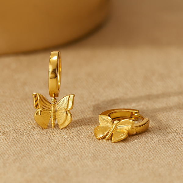 Gold Butterfly Huggies-Huggie-Anushka Jain Jewellery