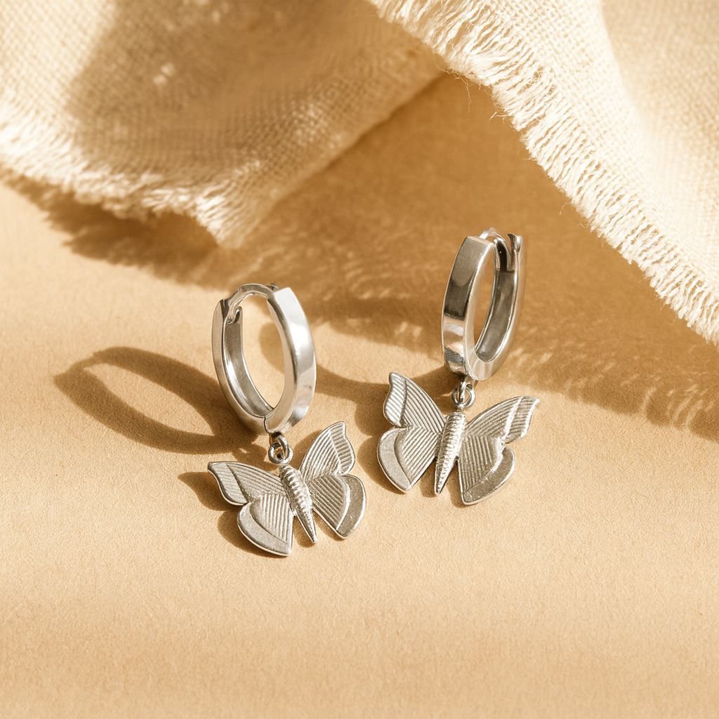 Gold Butterfly Huggies-Huggie-Silver-Anushka Jain Jewellery