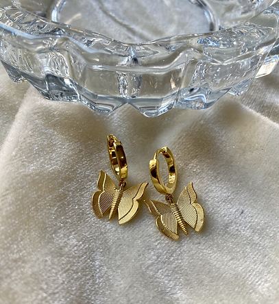 Gold Butterfly Huggies-Huggie-Anushka Jain Jewellery