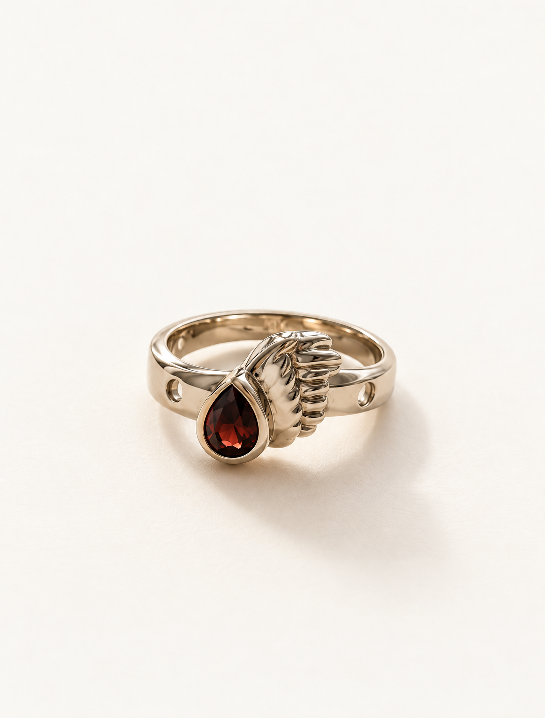 Guardian Wing Garnet Ring