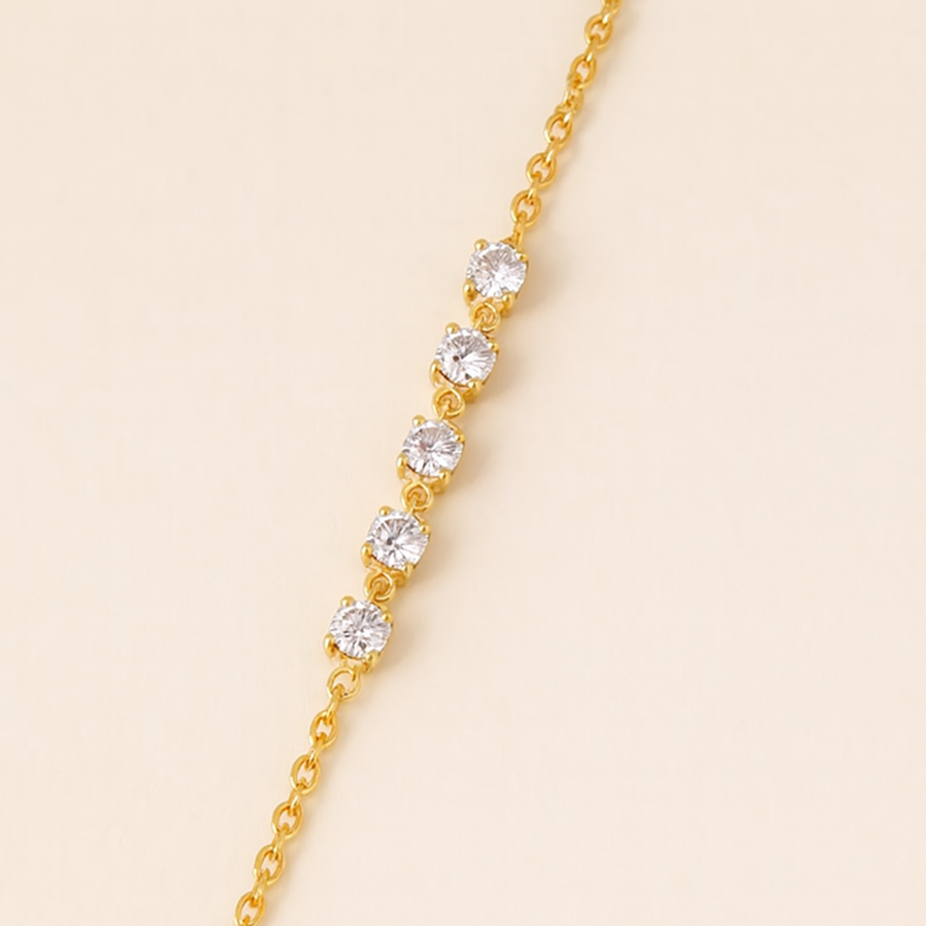 Half Tennis Chain Bracelet-Bracelets-Anushka Jain Jewellery