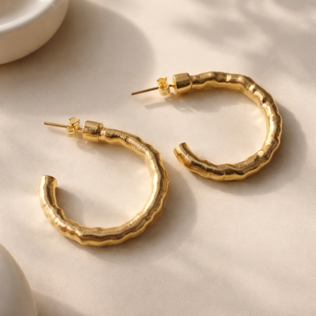 Hammered Hoops-Anushka Jain Jewellery