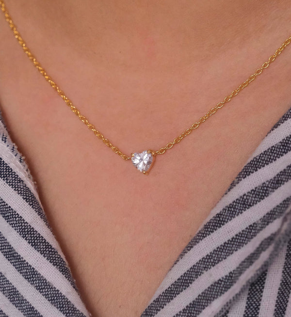 Heart Diamond Necklace-Pendants-Anushka Jain Jewellery