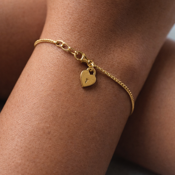 Heart Lock Charm Bracelet-Bracelets-Anushka Jain Jewellery