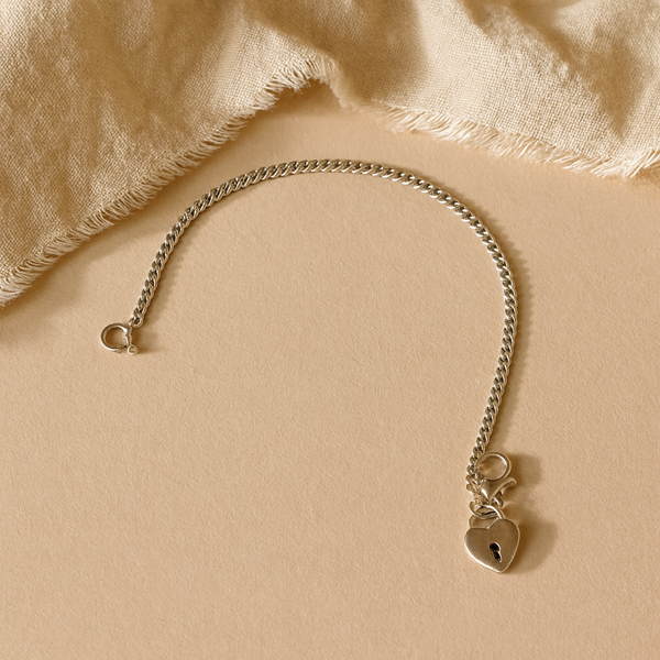 Heart Lock Charm Bracelet-Bracelets-Anushka Jain Jewellery
