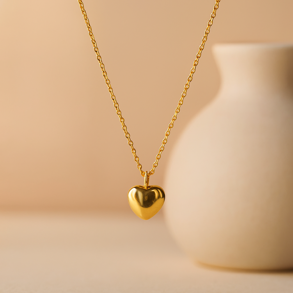 Heart Necklace-Pendants-Gold Vermeil-Anushka Jain Jewellery