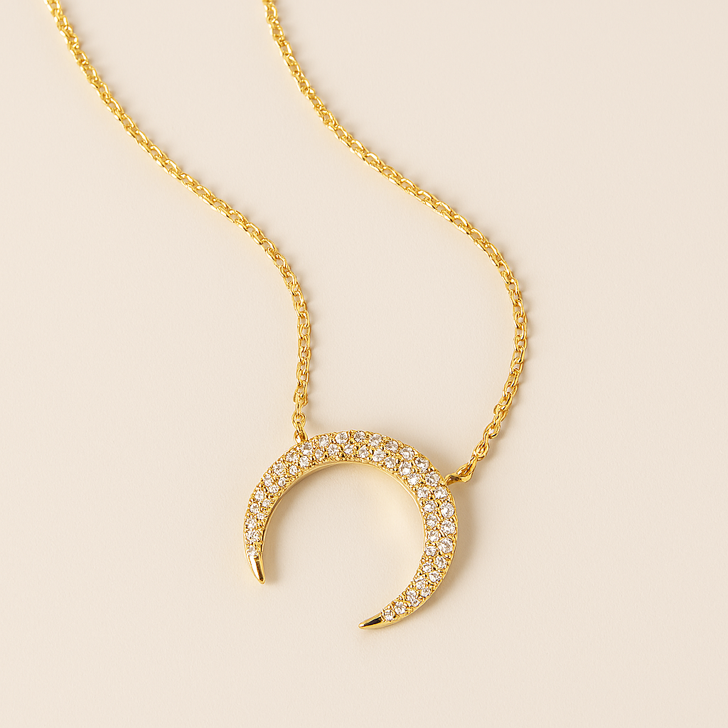 Horseshoe Diamond Necklace-Pendants-Anushka Jain Jewellery