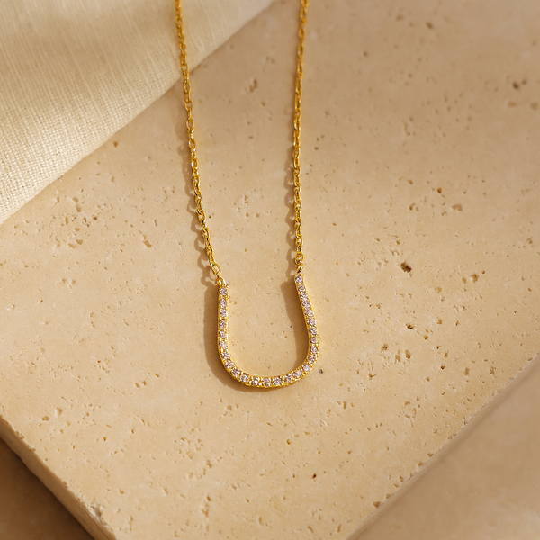 Horseshoe Necklace-Pendants-Gold Vermeil-Anushka Jain Jewellery