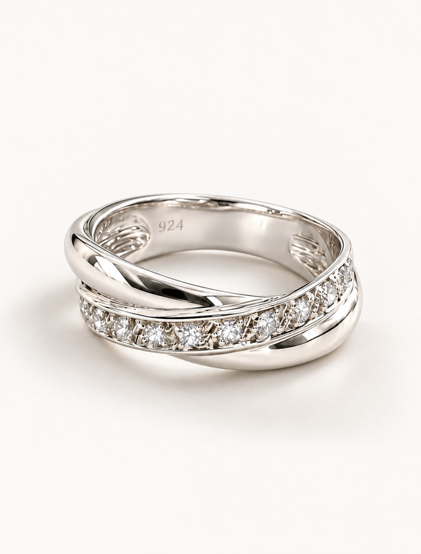 Infinity Twist CZ Ring