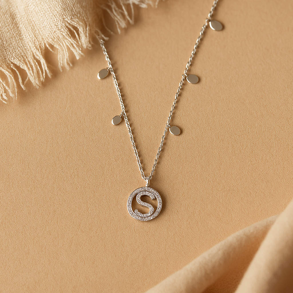 Initial Fame Necklace-Pendants-Silver-Anushka Jain Jewellery